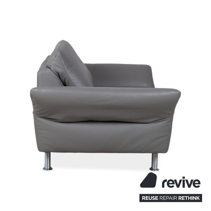Koinor Elena Leder Sessel Grau manuelle Funktion Sofa Couch
