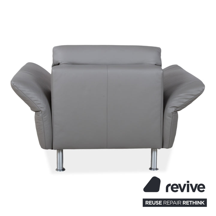 Koinor Elena Leder Sessel Grau manuelle Funktion Sofa Couch