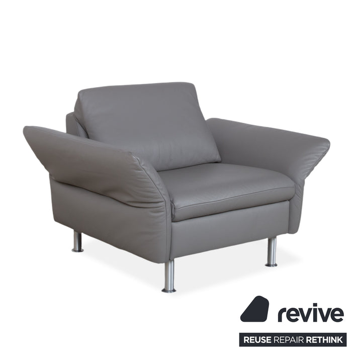 Koinor Elena Leder Sessel Grau manuelle Funktion Sofa Couch