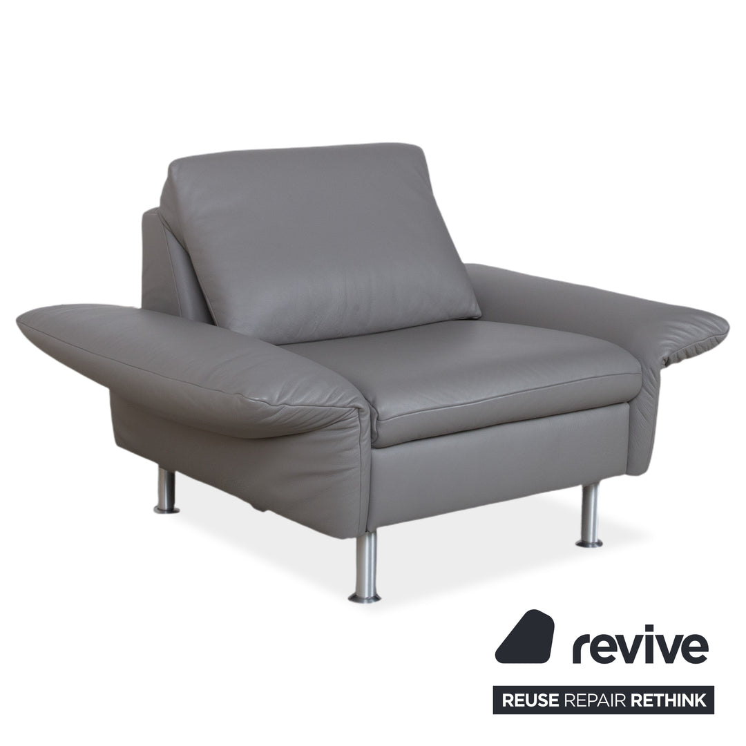 Koinor Elena Leder Sessel Grau manuelle Funktion Sofa Couch