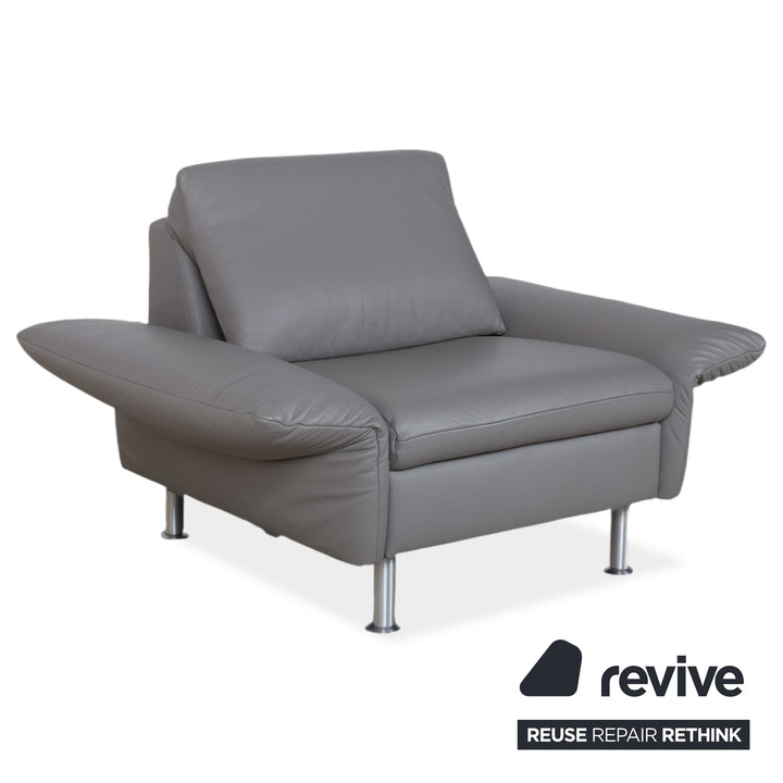 Koinor Elena Leder Sessel Grau manuelle Funktion Sofa Couch