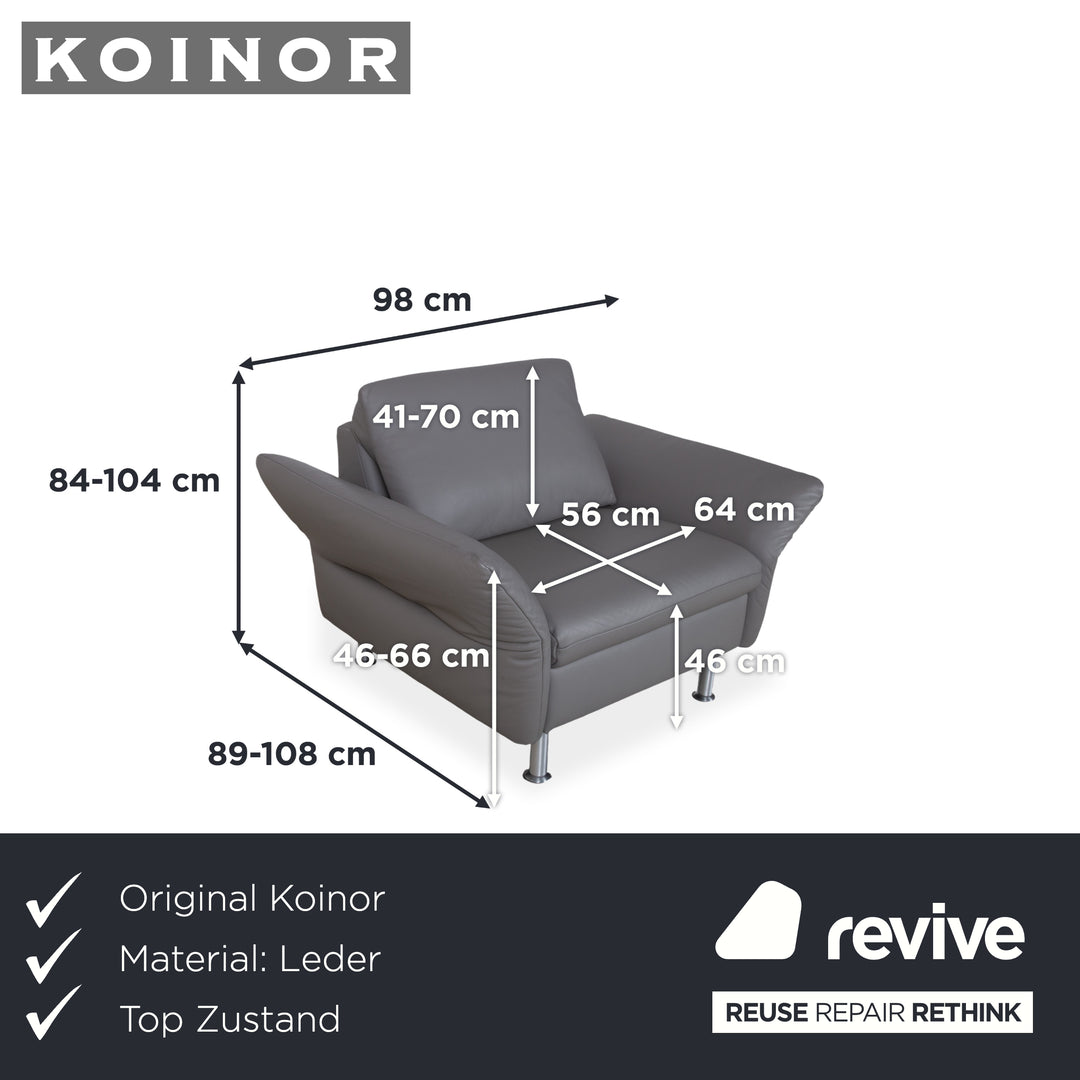 Koinor Elena Leder Sessel Grau manuelle Funktion Sofa Couch