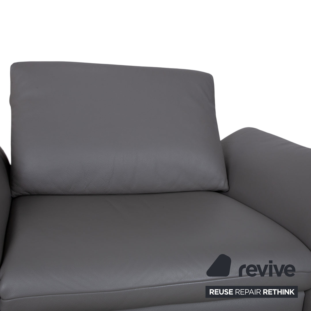 Koinor Elena Leder Sessel Grau manuelle Funktion Sofa Couch