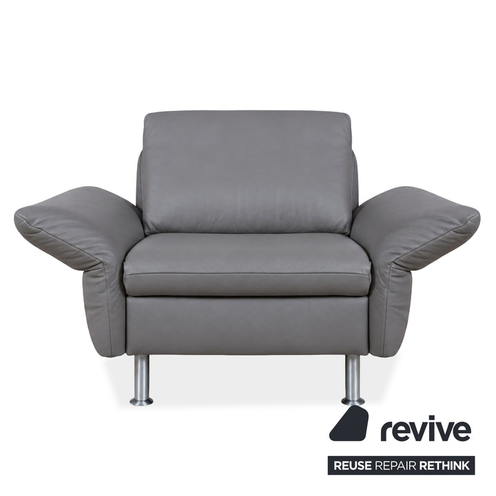 Koinor Elena Leder Sessel Grau manuelle Funktion Sofa Couch