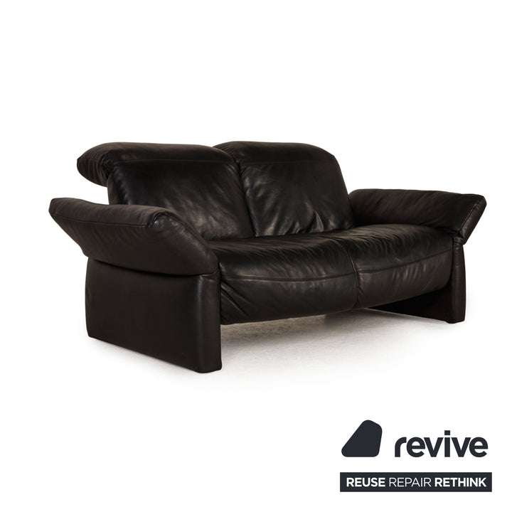 Koinor Elena Leder Sofa Schwarz Zweisitzer Couch Relax Funktion