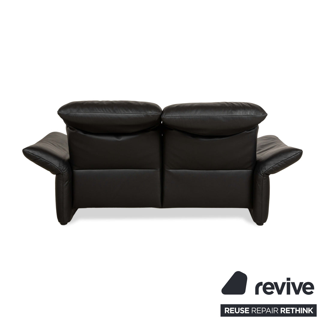 Koinor Elena Leather Two-Seater Black Manual Function Sofa Couch