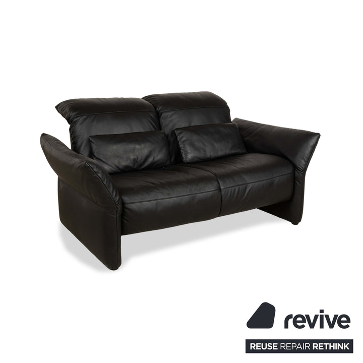 Koinor Elena Leder Zweisitzer Schwarz manuelle Funktion Sofa Couch