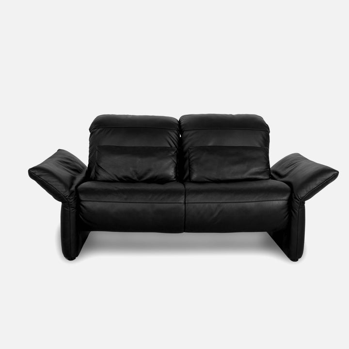 Koinor Elena Leather Two-Seater Black Manual Function Sofa Couch