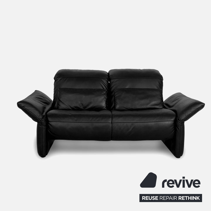 Koinor Elena Leder Zweisitzer Schwarz manuelle Funktion Sofa Couch