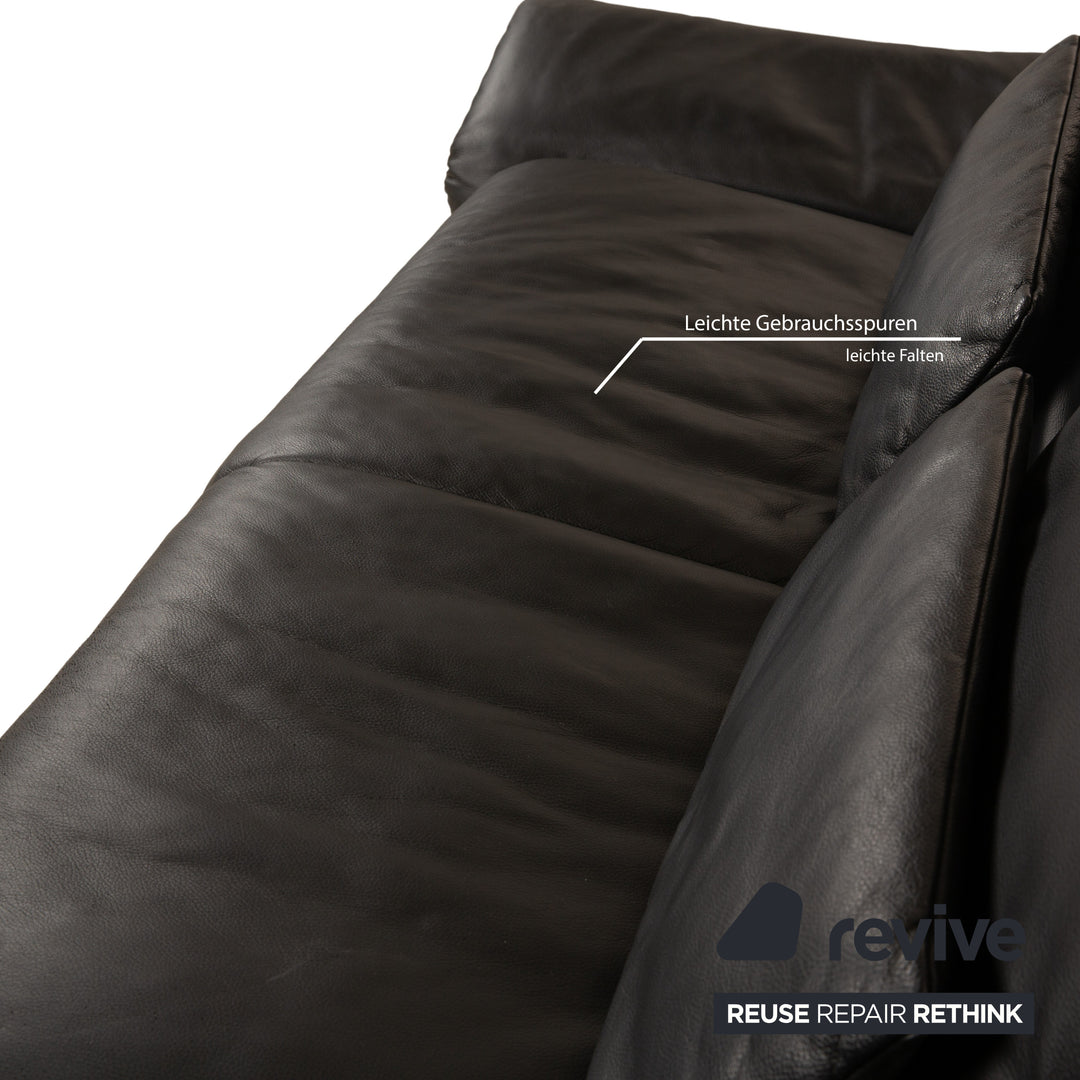 Canapé deux places en cuir Koinor Elena Noir fonction électrique