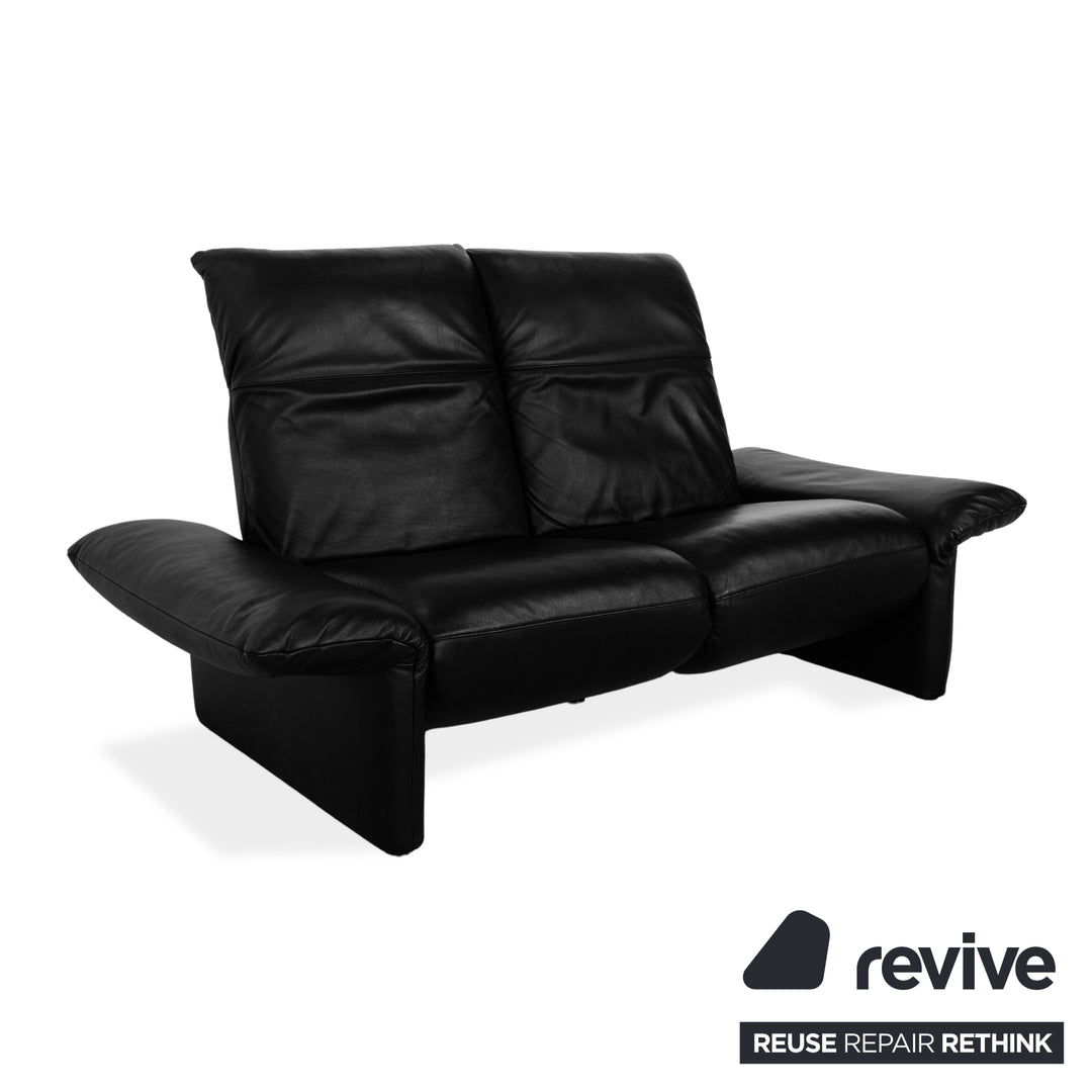 Canapé deux places en cuir Koinor Elena Noir fonction électrique