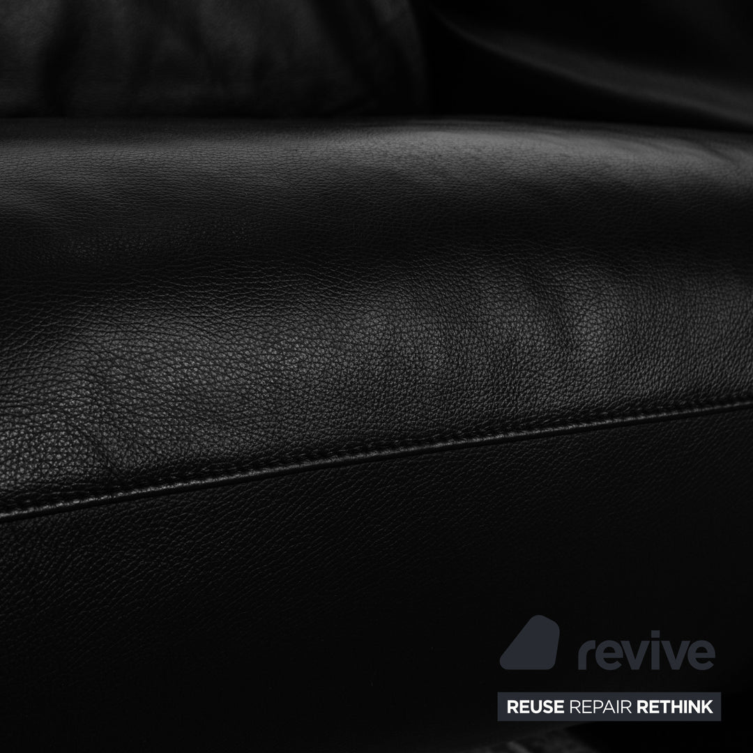 Canapé deux places en cuir Koinor Elena Noir fonction électrique