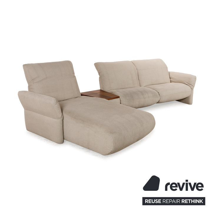 Koinor Elena Stoff Ecksofa Recamiere Links Creme Beige elektrische Funktion