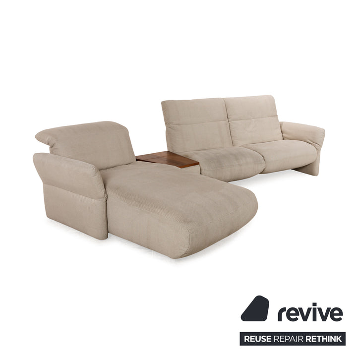 Koinor Elena Stoff Ecksofa Recamiere Links Creme Beige elektrische Funktion