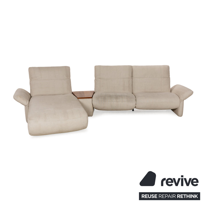 Koinor Elena Stoff Ecksofa Recamiere Links Creme Beige elektrische Funktion