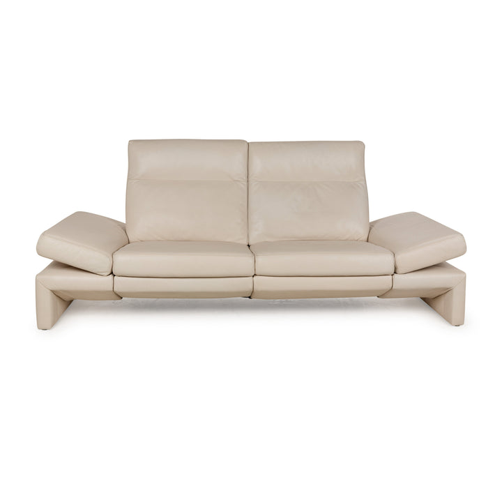 Koinor Eleonora Leather Two-Seater Cream Sofa Couch Electric Function Sofa Couch