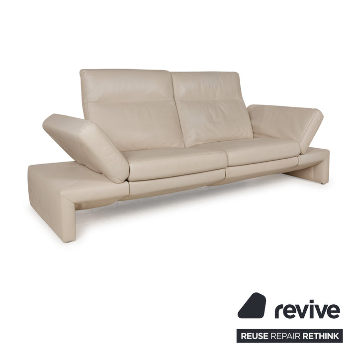 Koinor Eleonora Leder Zweisitzer Creme Sofa Couch elektrische Funktion Sofa Couch