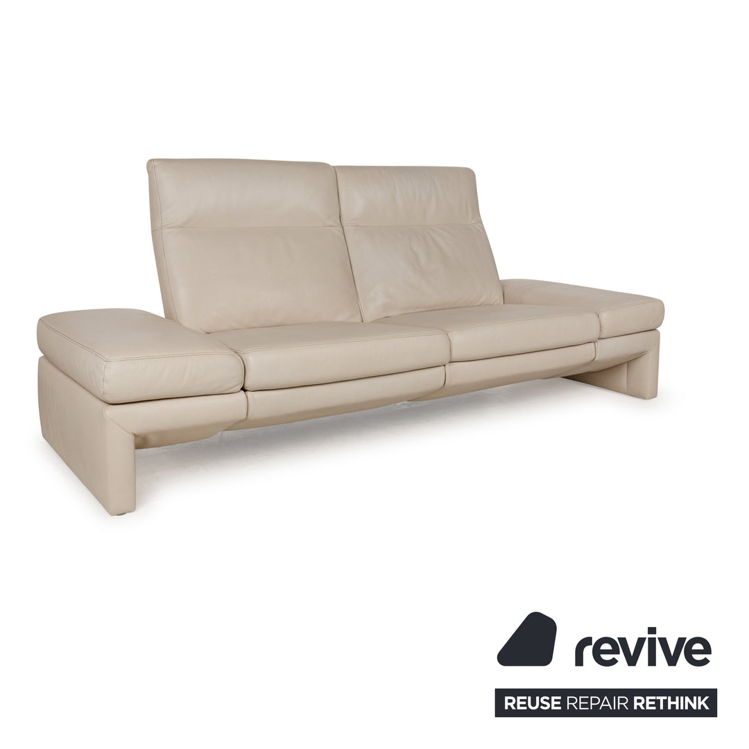 Koinor Eleonora Leder Zweisitzer Creme Sofa Couch elektrische Funktion Sofa Couch