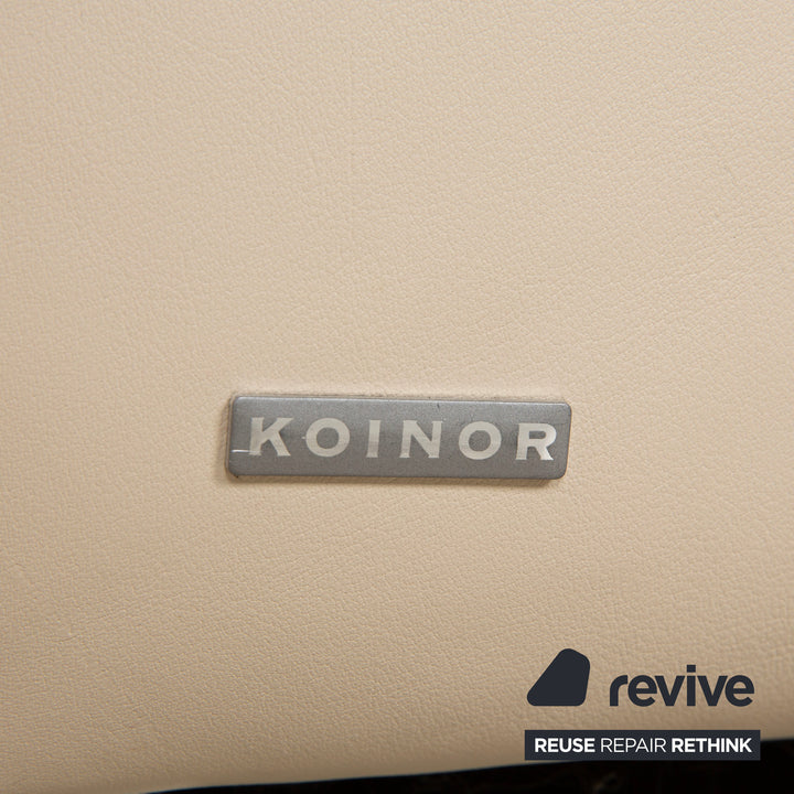 Canapé électrique deux places en cuir crème Koinor Ella