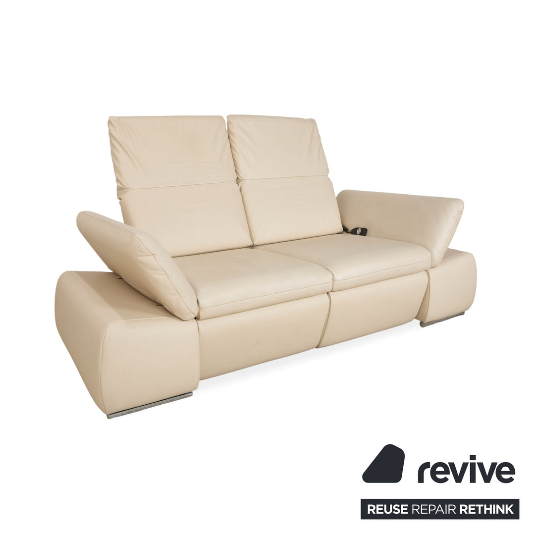 Canapé électrique deux places en cuir crème Koinor Ella