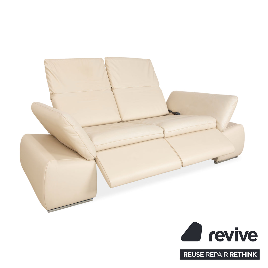 Koinor Ella Leather Two-Seater Cream Electric Function Sofa Couch