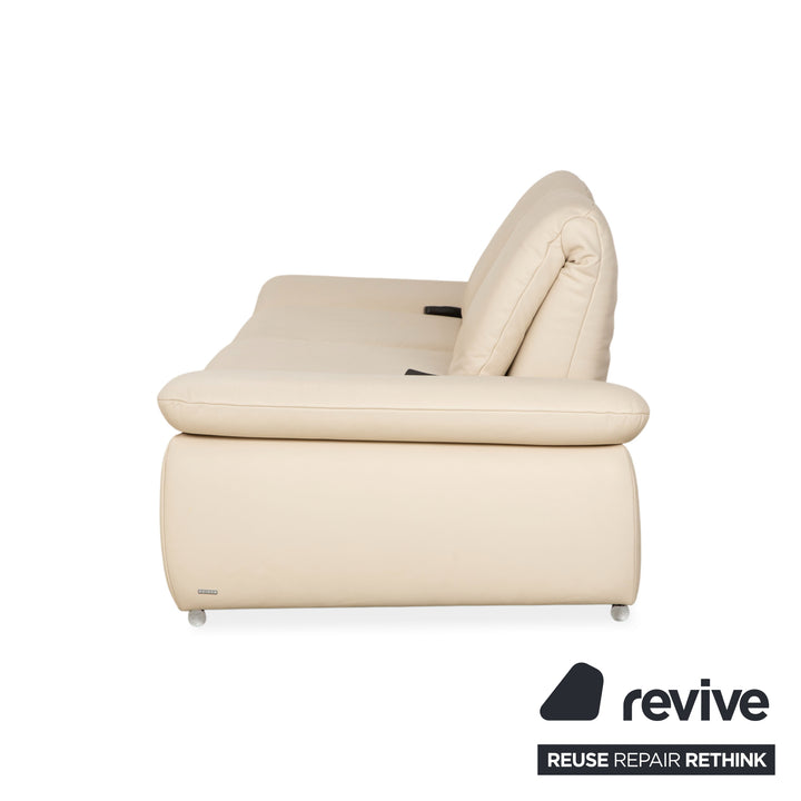 Canapé électrique deux places en cuir crème Koinor Ella