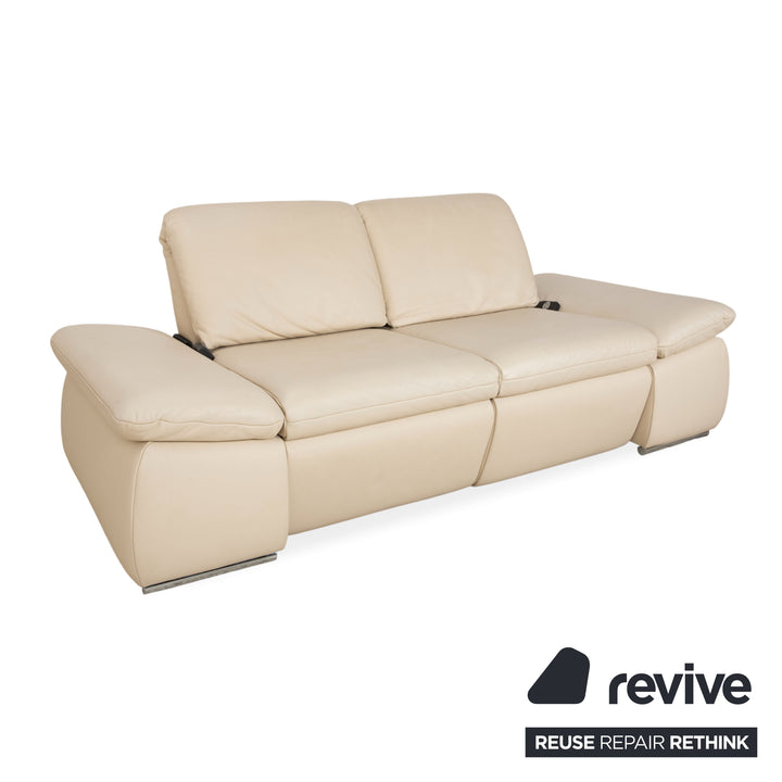 Canapé électrique deux places en cuir crème Koinor Ella