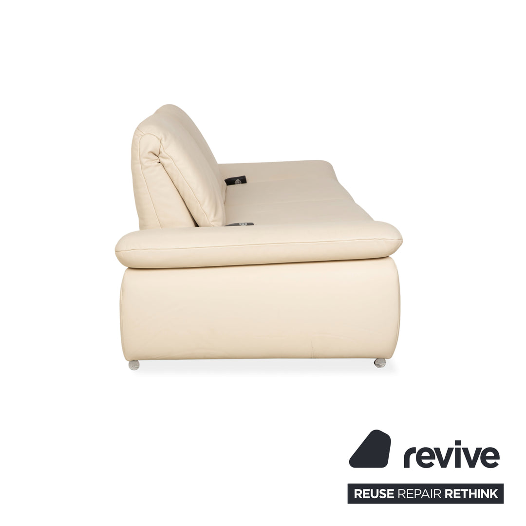 Canapé électrique deux places en cuir crème Koinor Ella