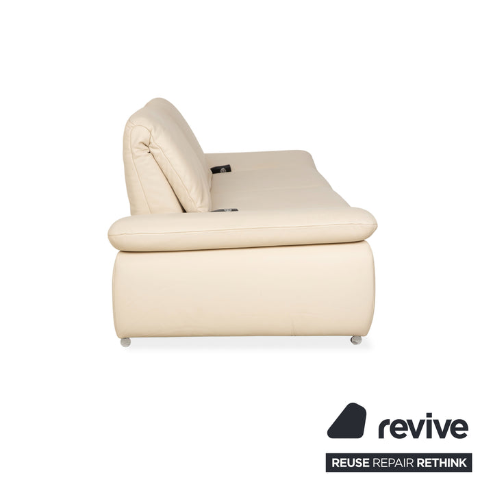 Canapé électrique deux places en cuir crème Koinor Ella