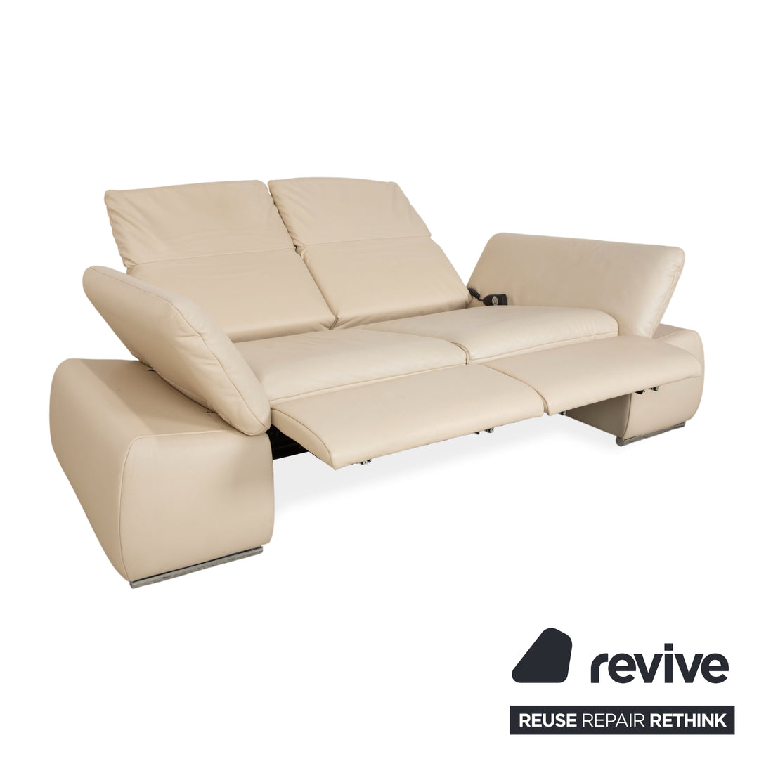 Koinor Ella Leather Two-Seater Cream Electric Function Sofa Couch