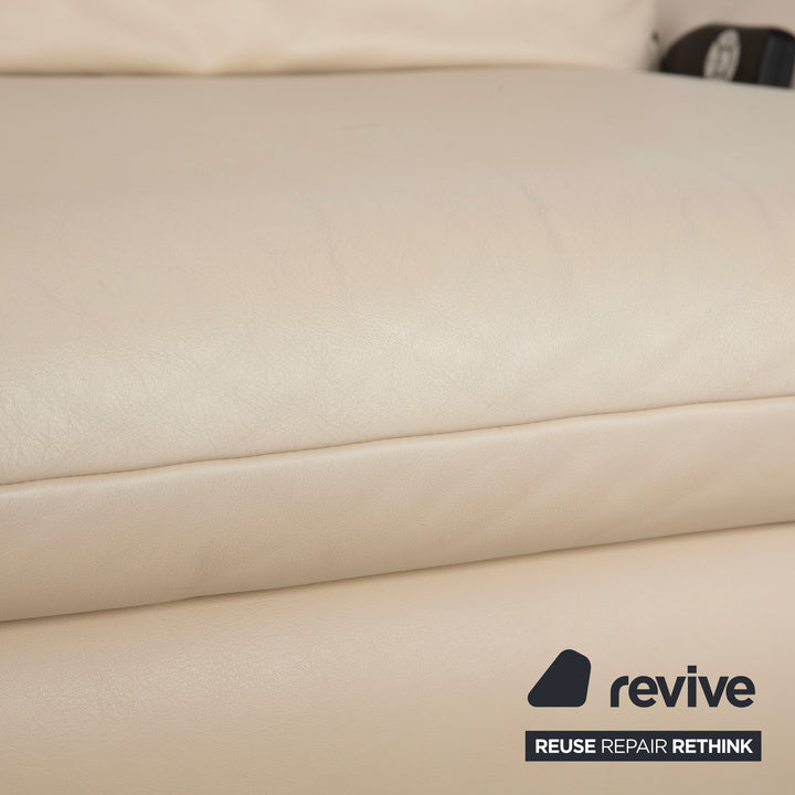 Canapé électrique deux places en cuir crème Koinor Ella