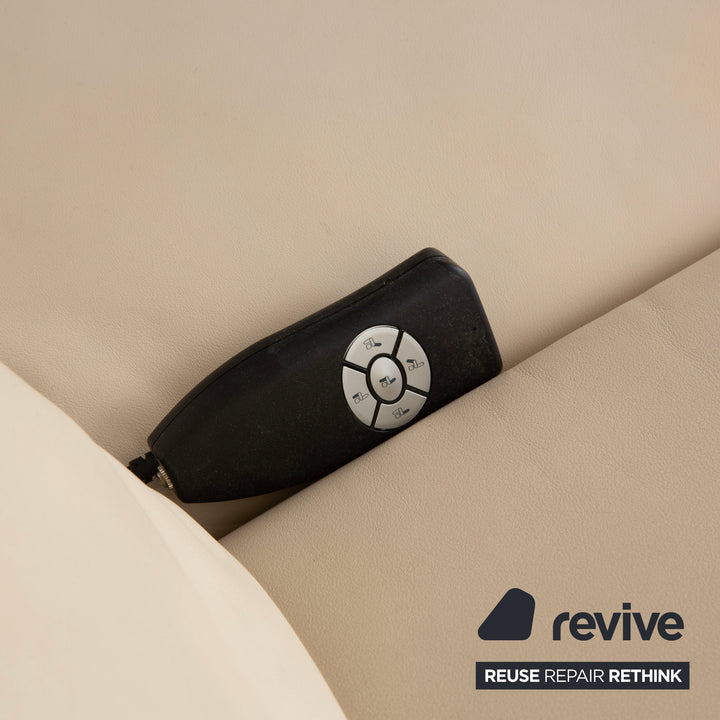 Canapé électrique deux places en cuir crème Koinor Ella