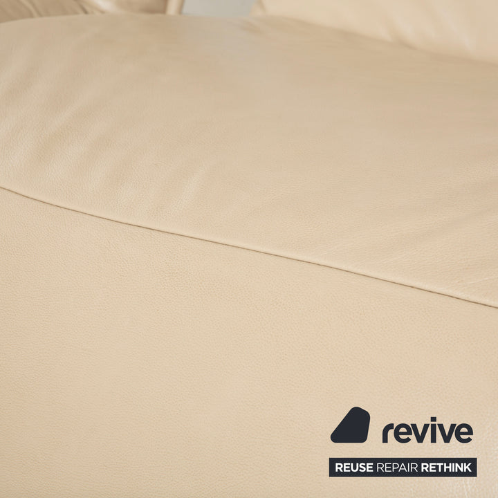 Koinor Epos 2 Ecksofa Variante links Leder Creme Metallfüße Dreisitzer elektrische Funktion
