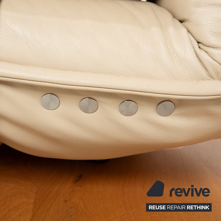 Koinor Epos 2 Ecksofa Variante links Leder Creme Metallfüße Dreisitzer elektrische Funktion