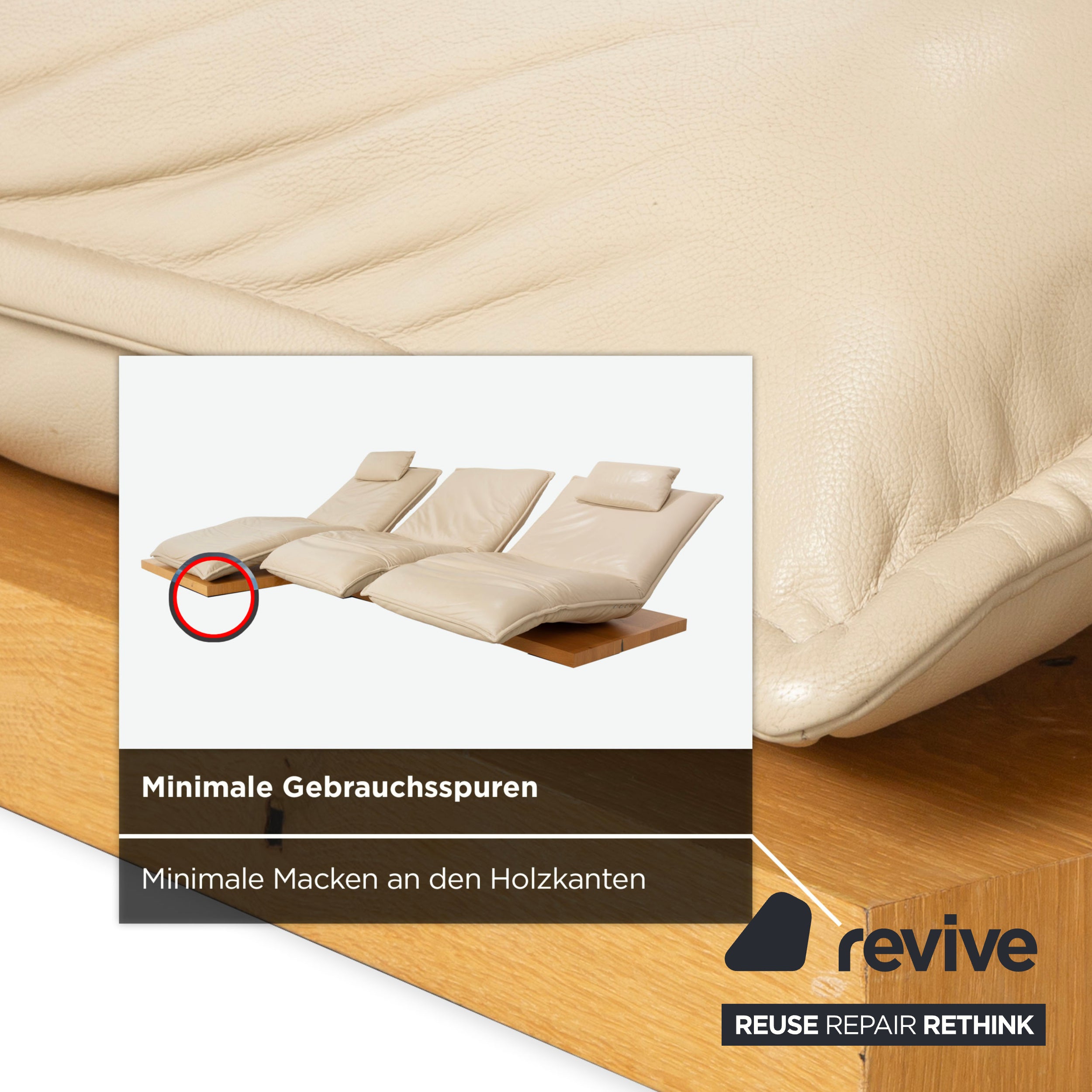 Canapé d'angle Koinor Epos 2, version gauche, cuir crème, pieds en métal, trois places, fonction électrique