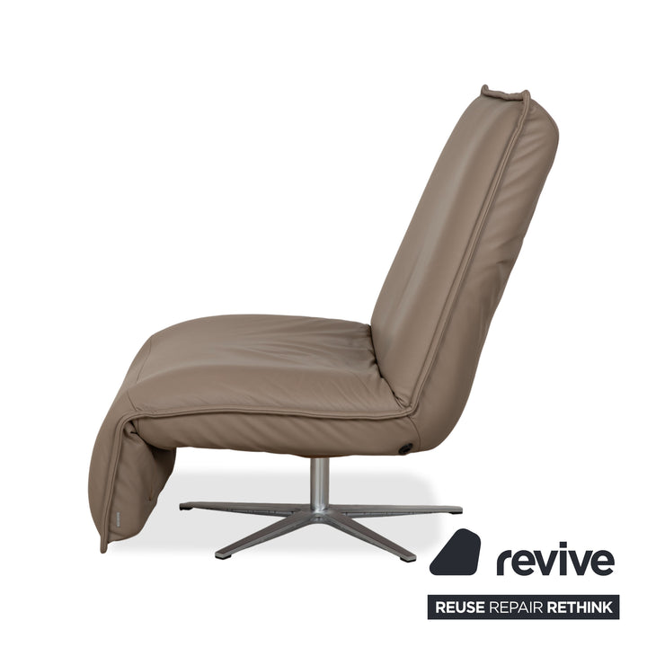Koinor Epos Leather Armchair Beige Taupe Electric Function Rechargeable Battery