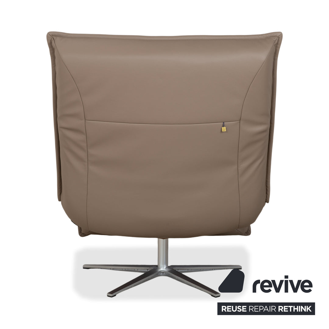 Koinor Epos Leather Armchair Beige Taupe Electric Function Rechargeable Battery
