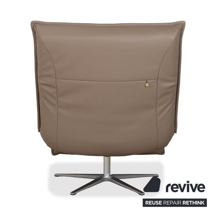 Koinor Epos Leather Armchair Beige Taupe Electric Function Rechargeable Battery