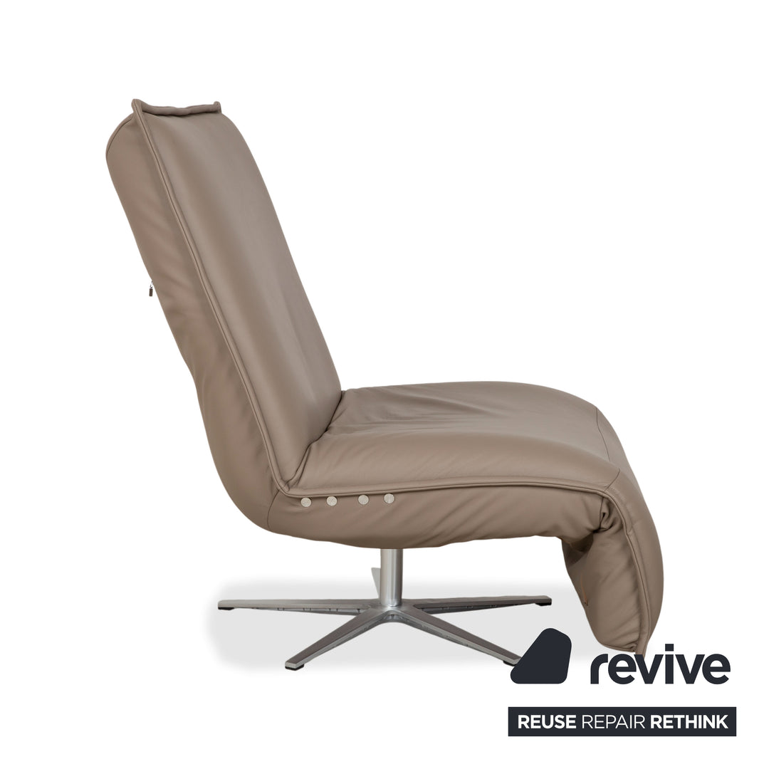Koinor Epos Leather Armchair Beige Taupe Electric Function Rechargeable Battery