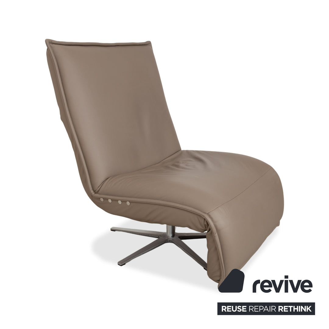 Koinor Epos Leather Armchair Beige Taupe Electric Function Rechargeable Battery