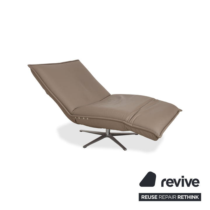 Koinor Epos Leather Armchair Beige Taupe Electric Function Rechargeable Battery