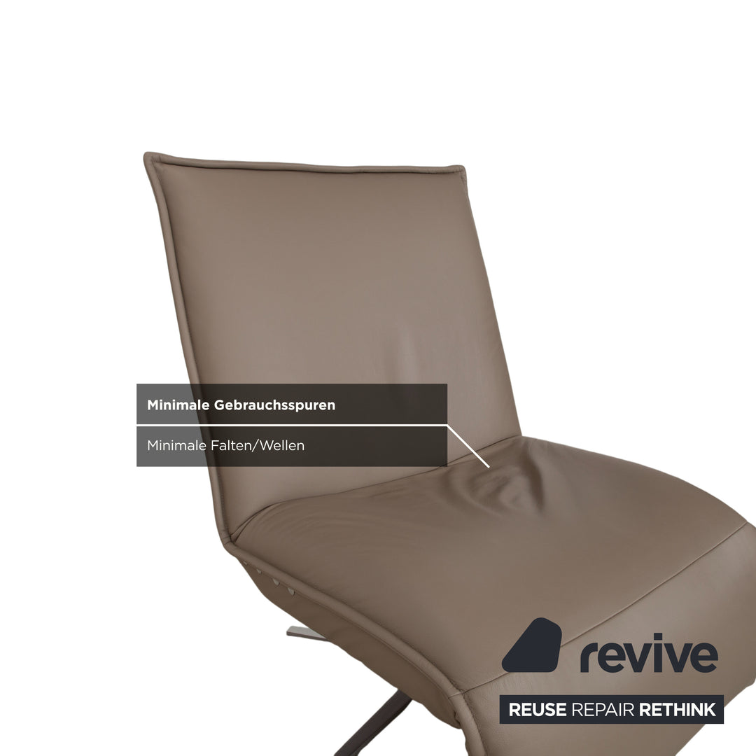 Koinor Epos Leather Armchair Beige Taupe Electric Function Rechargeable Battery