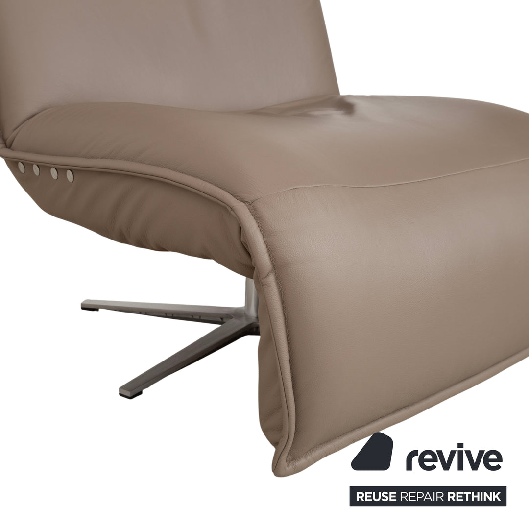 Koinor Epos Leather Armchair Beige Taupe Electric Function Rechargeable Battery