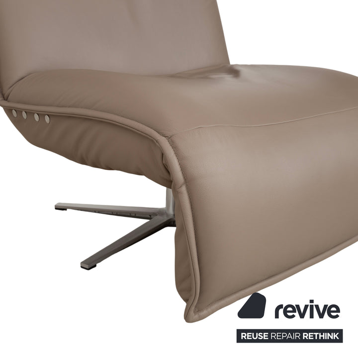 Koinor Epos Leather Armchair Beige Taupe Electric Function Rechargeable Battery