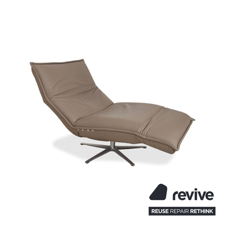 Koinor Epos Leather Armchair Beige Taupe Electric Function Rechargeable Battery