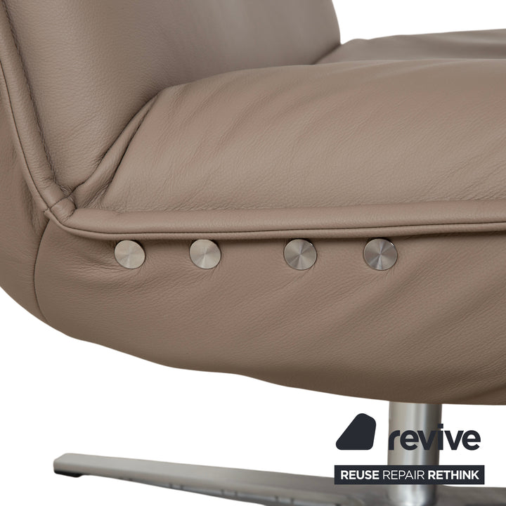 Koinor Epos Leather Armchair Beige Taupe Electric Function Rechargeable Battery