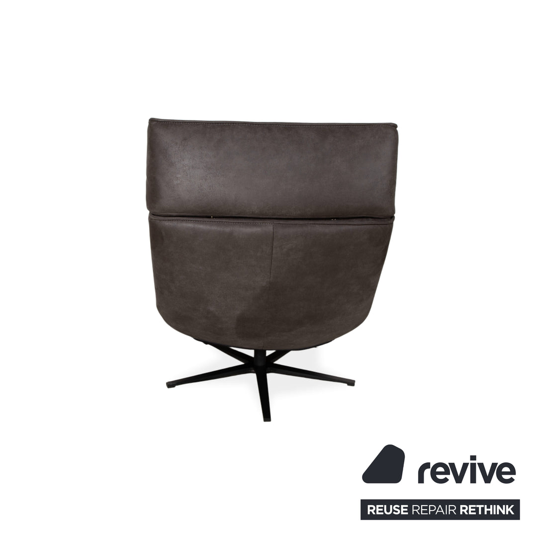 Fauteuil en tissu Koinor Etino, gris anthracite ardoise, fonction électrique