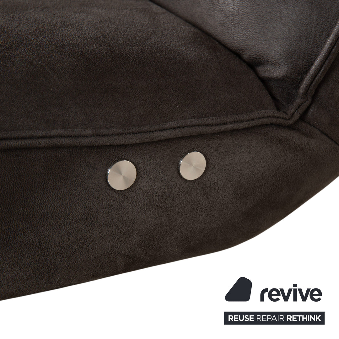 Fauteuil en tissu Koinor Etino, gris anthracite ardoise, fonction électrique