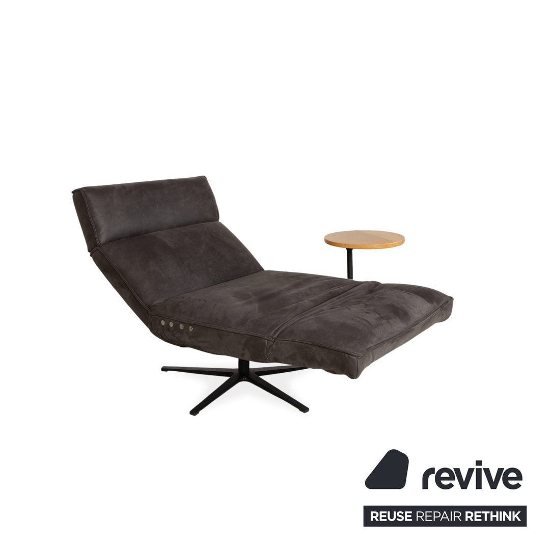 Fauteuil en tissu Koinor Etino, gris anthracite ardoise, fonction électrique