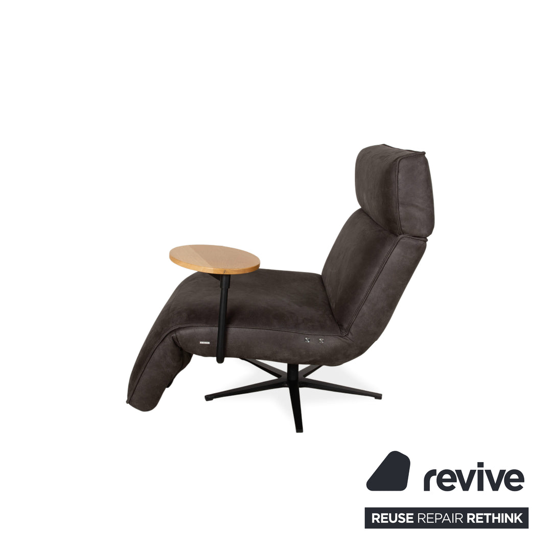 Fauteuil en tissu Koinor Etino, gris anthracite ardoise, fonction électrique